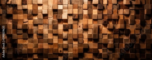 Wooden texture background, Abstract brown wood pattern. Generative AI