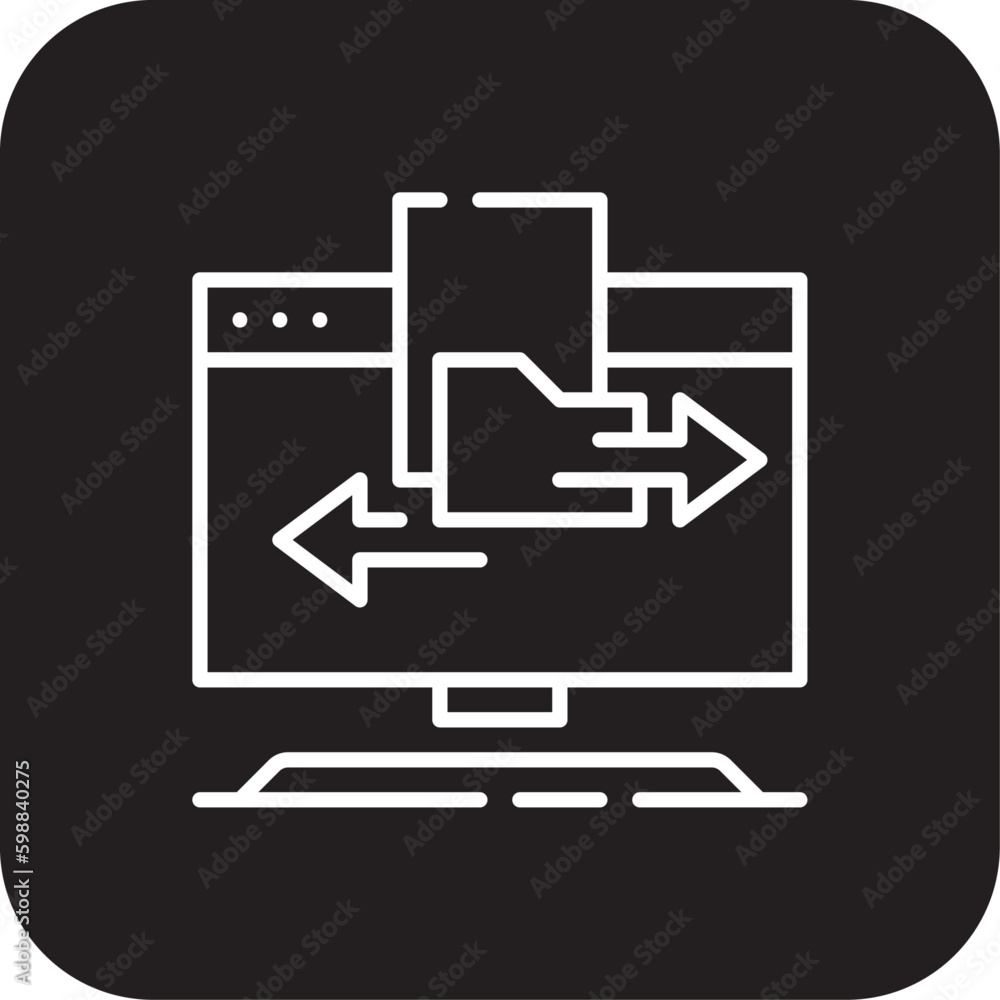 Transfer Data Information technology icon with black filled line style. information, network, server, storage, cloud, database, connection. Vector illustration Transfer Data Information technology icon with black filled line style. information, network, server, storage, cloud, database, connection. Vector illustration
