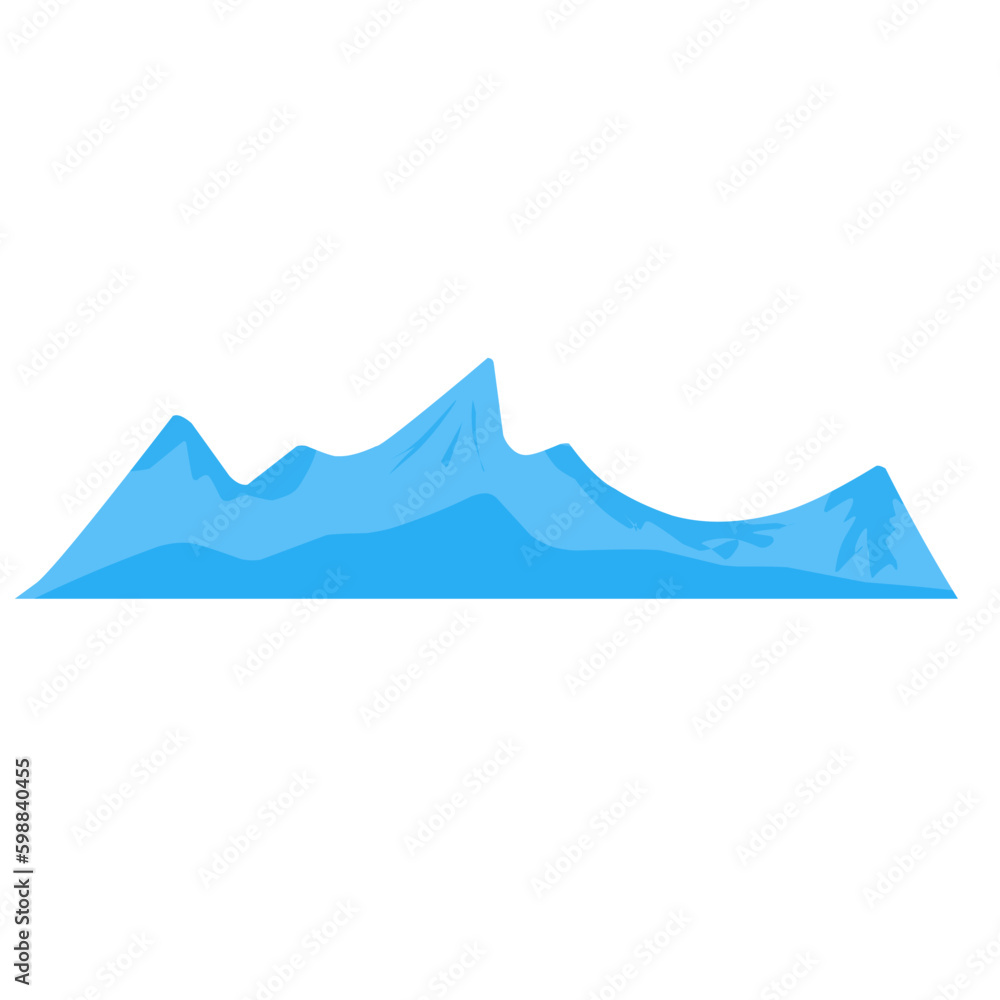 Vector blue silhouettes of hills and mountains