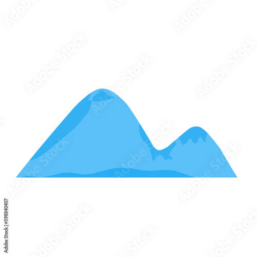 Vector blue silhouettes of hills and mountains