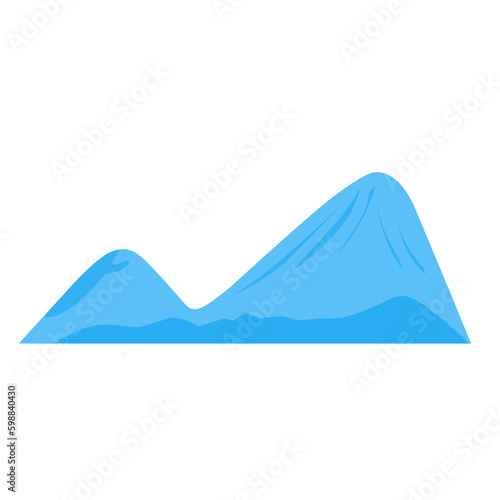 Vector blue silhouettes of hills and mountains