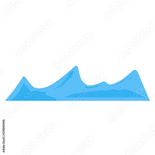 Vector blue silhouettes of hills and mountains