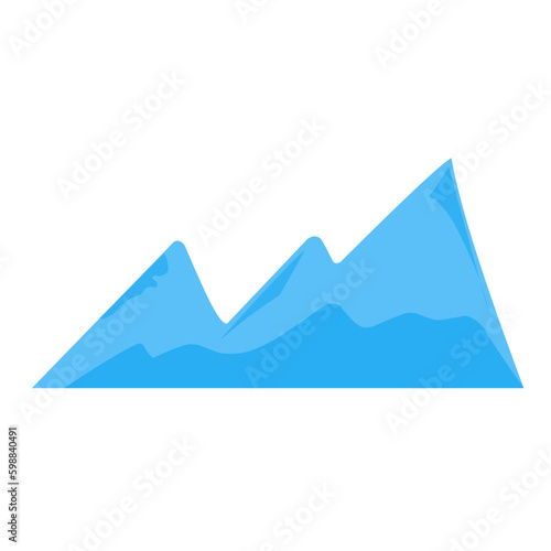 Vector blue silhouettes of hills and mountains