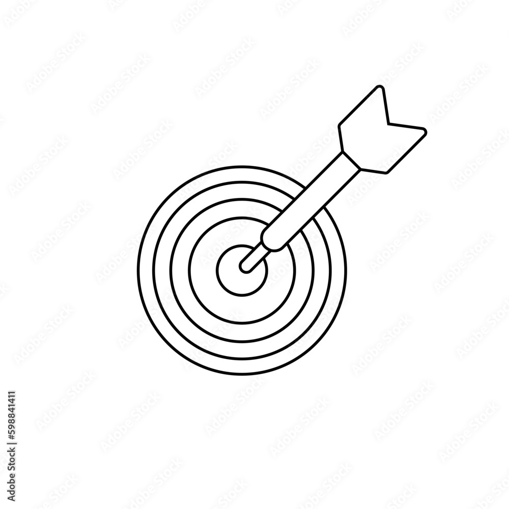 Target with arrow vector icon. bullseye illustration sign. archery symbol. Target with arrow vector icon. bullseye illustration sign. archery symbol.