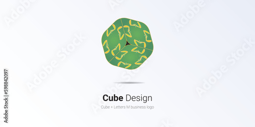 cube bean bag interior home accessories logo design
