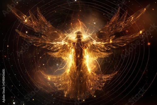 The Celestial Entity Metatron: God's Highest Angel and Prophet of Divine Transfo Fototapet