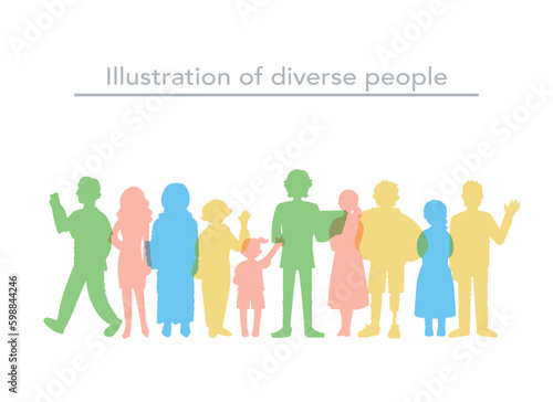 ダイバーシティ・多様性のイメージ　シルエット