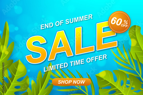 End of summer sale background in vector design