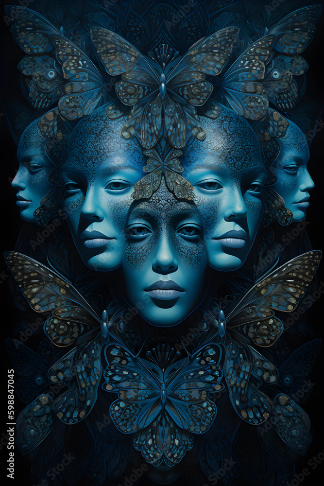 Fototapeta premium Reflections Of Self - AI Generated Digital Art