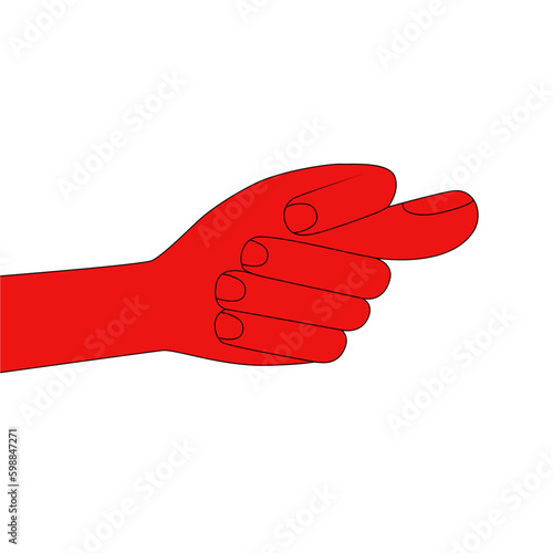 Protest sign. A cam in the form of FIG. The hand of man. Vector illustration. Fist on white background. Fig-hand.