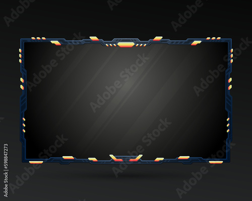 Abstract live stream overlay webcam screen gui border frame for video broadcast