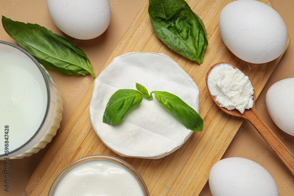Concept of tasty food - different dairy products Concept of tasty food - different dairy products