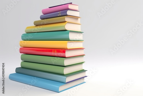 Wallpaper Mural Stack of books. Copy space, background. Generative AI. Torontodigital.ca