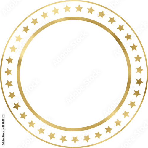 Golden Vintage Texture Circle Frame Outline