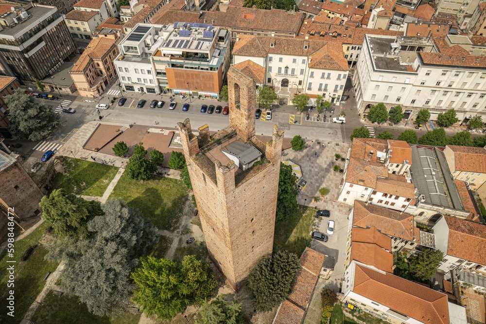 Aerial Perspective of Rovigo City's Historic Tower
