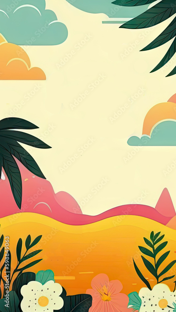 Summer spring  nature landscape  backgrounds with copy space for text used for Banner, greeting card and Social media stories design templates. Generative ai.