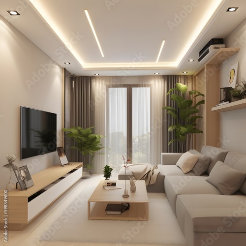 Living room Interior Designs  Modern and simple Living room decoration  Ai generative