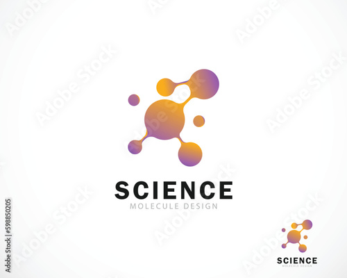 science logo creative molecule color gradient design modern lab