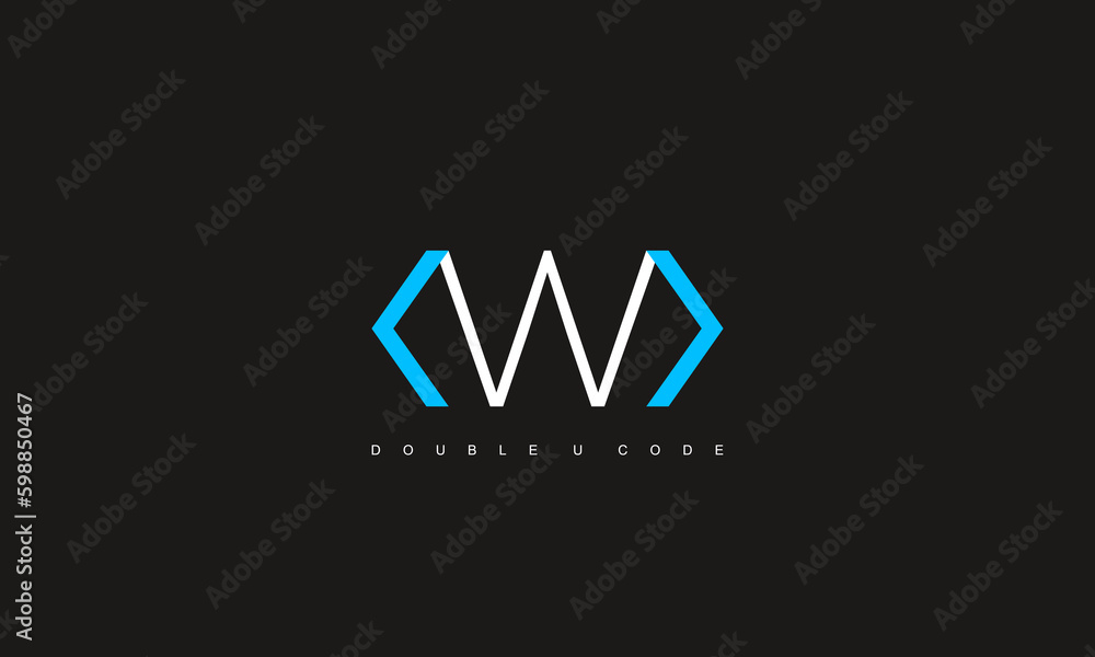 pictogram Logo for a coding logo with initial letter W