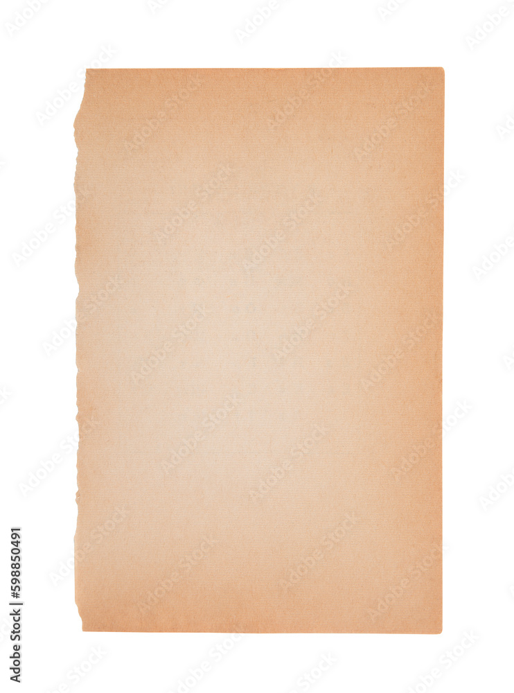 Old sheet of paper isolated on white background with clipping path Old sheet of paper isolated on white background with clipping path