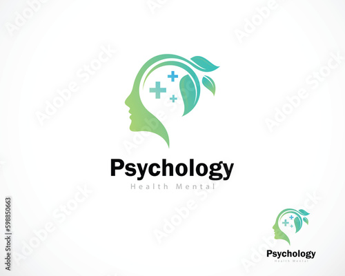 psychology logo creative nature leaf health mental design modern