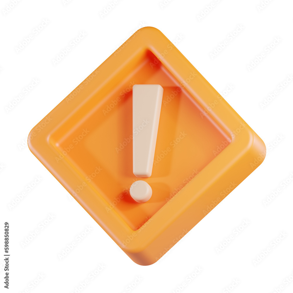 Warning Exclamation Sign 3D Icon Warning Exclamation Sign 3D Icon