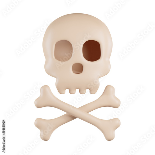 Skull and Crossbone 3D Icon