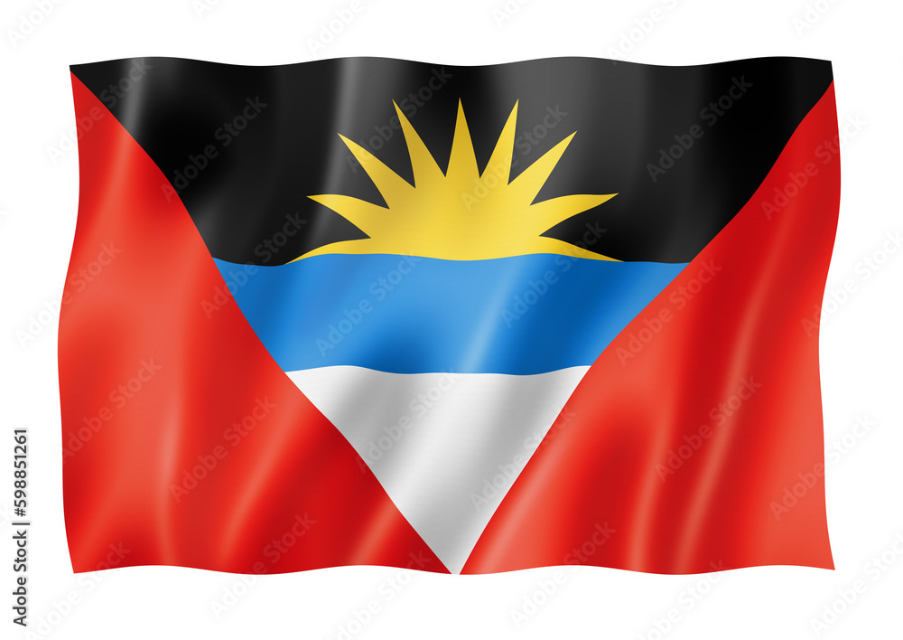 Antigua and Barbuda flag isolated on white Antigua and Barbuda flag isolated on white