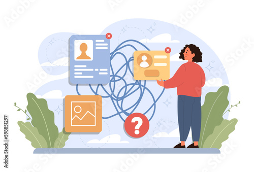 Internet bullying and hate in social media. Girl surfing social networks