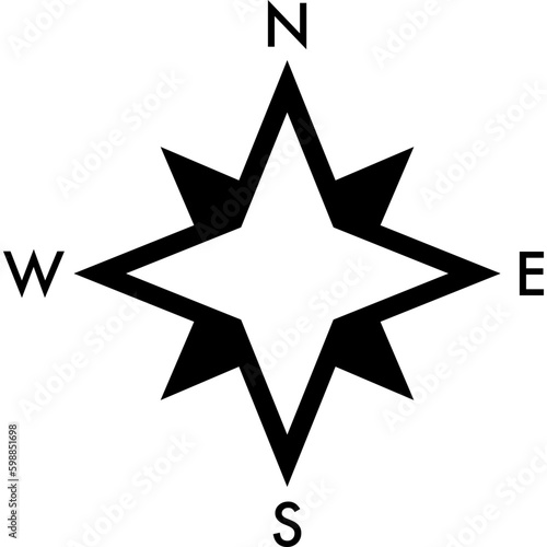 Cardinal Points On Winds Star Symbol Icon