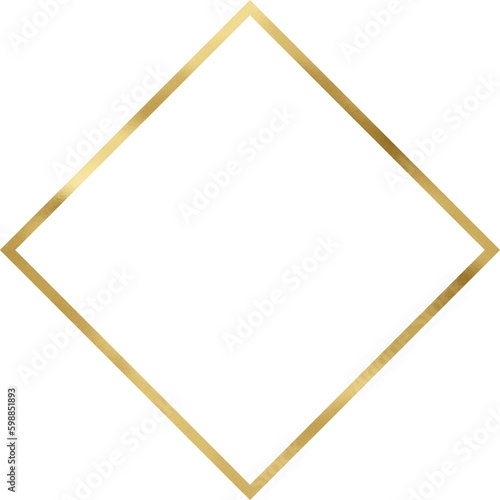 Golden Vintage Texture Rhombus Frame Outline