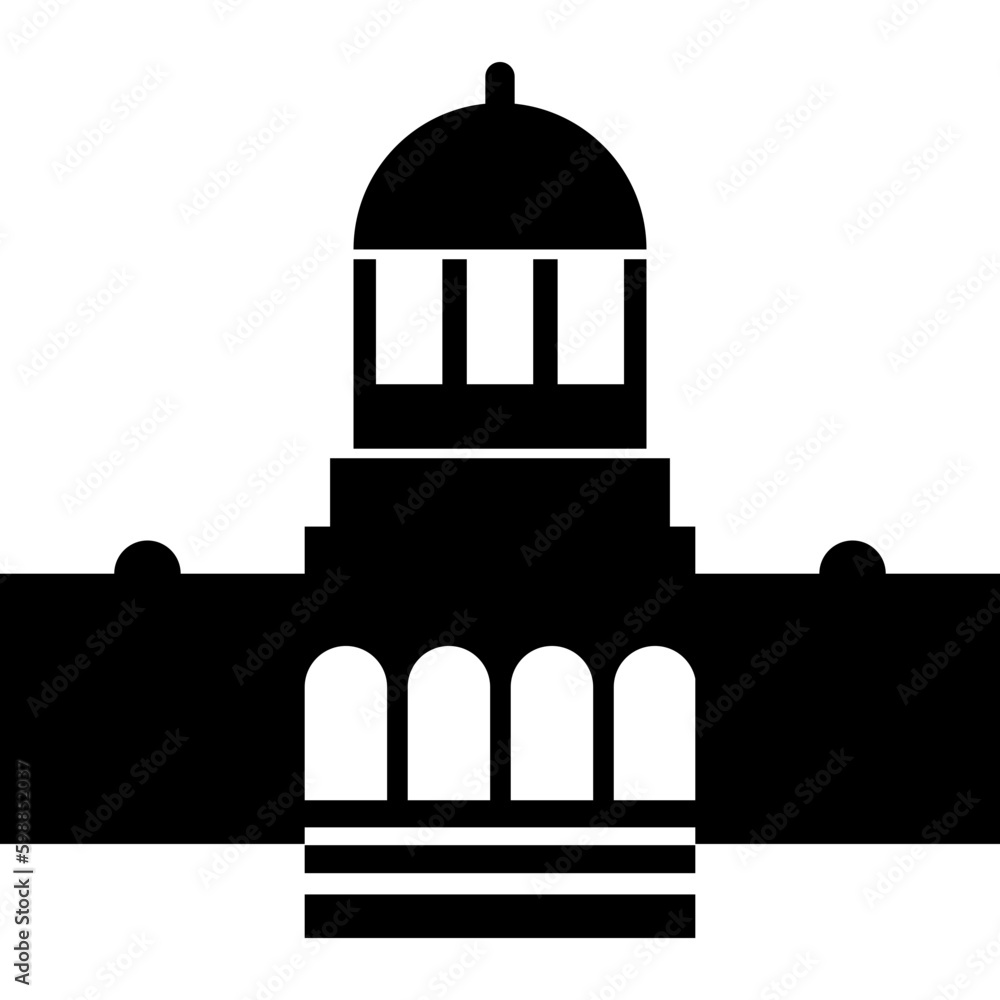 Militar Big Antique Building Front Icon Militar Big Antique Building Front Icon