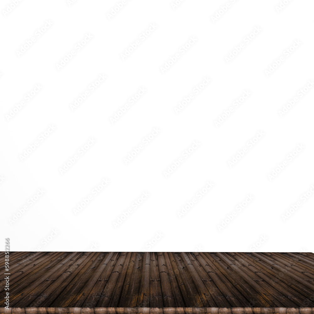 a wood table top on white background for product display, brown wood prank for display self concept design