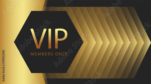 3d render of a label on vintage background, black and gold label with ribbon, luxury gold and black exclusive premium vip card for club members only, vip pass casino cadr, vip invitation