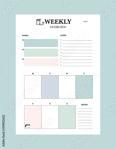 week planner. Cute style with Sean and Sea partners. Plan your day make dream happen.