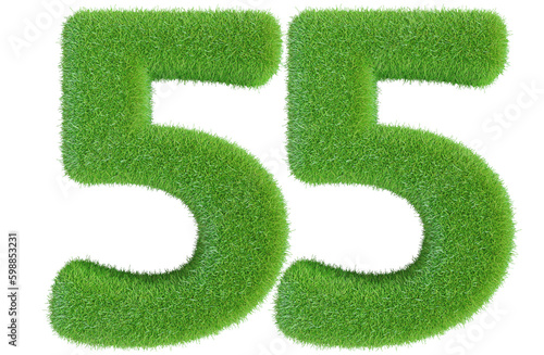 55 number grass 3d render
