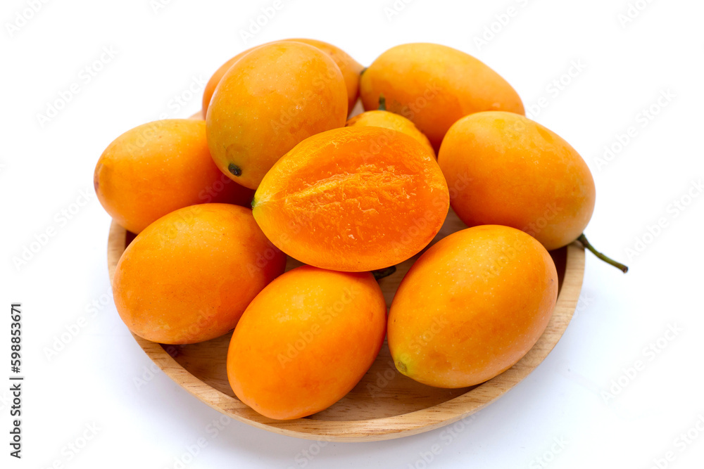 Marian plum fruit isolated on white background Marian plum fruit isolated on white background