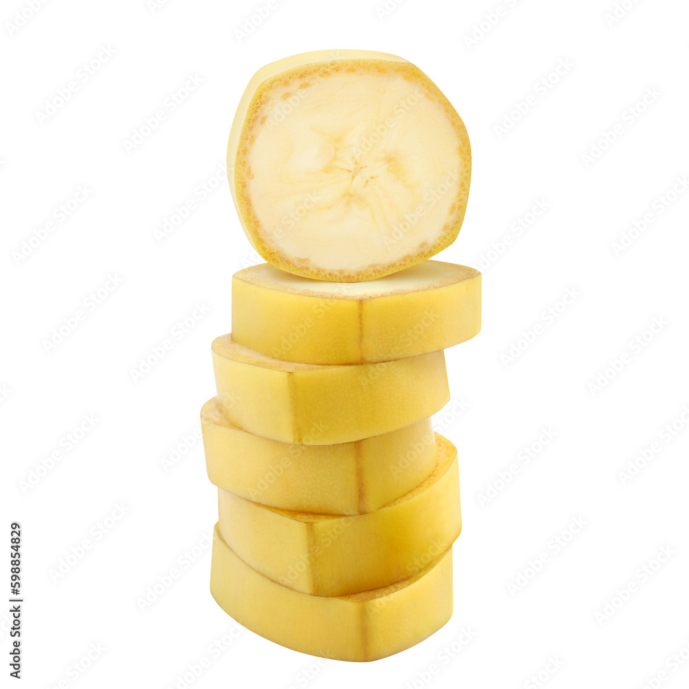 Delicious banana pieces cut out Delicious banana pieces cut out