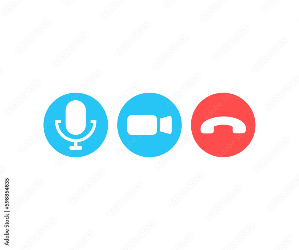 Video Call Icon Android Video call icon set logo design. Collections buttons of online video ...