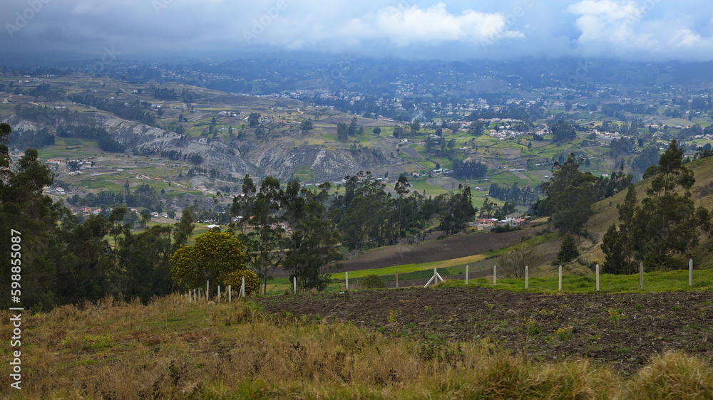 Landscape at the road from Ingapirca to El Tambo, Canar Province, Ecuador, South America
