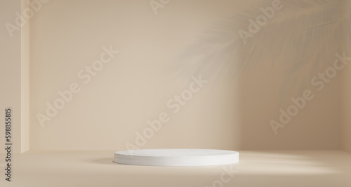 Fototapeta Naklejka Na Ścianę i Meble -  3d background products Show pedestal scenes with geometric platforms white background. with podium. Stand to display cosmetic products on stage. 3D rendering.