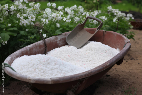 Ammonium nitrate in a container. AI Generated