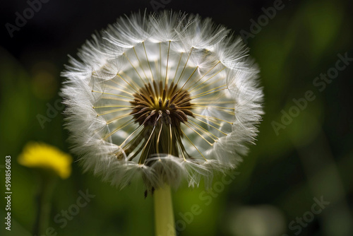 Dandelion in summer close-up. AI Generated
