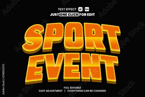 Vector sport day text effect, editable modern easy to edit customize simple and elegant design
