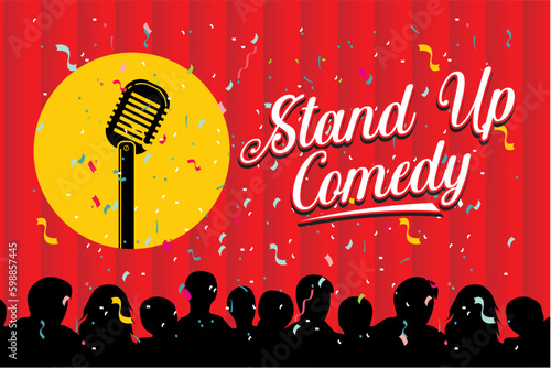 Stand up comedy banner.  Stand up comedy vector illustration