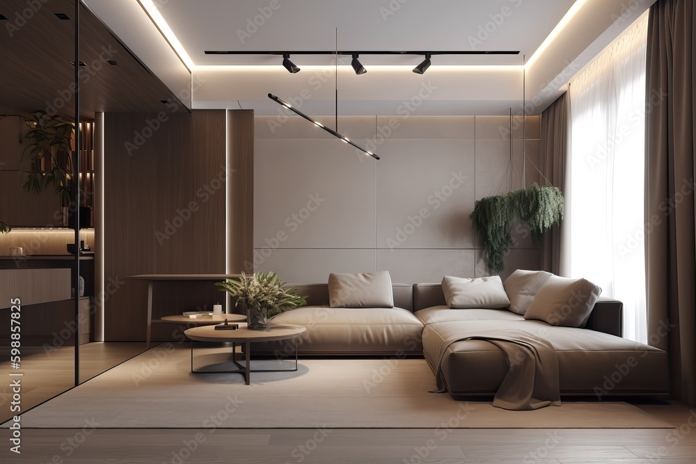 Fototapeta premium Elegant classic interior with a sofa, generative ai