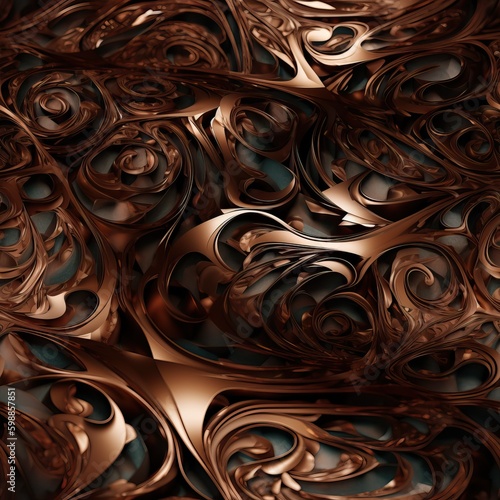 Melting bronze metallic background, generative ai