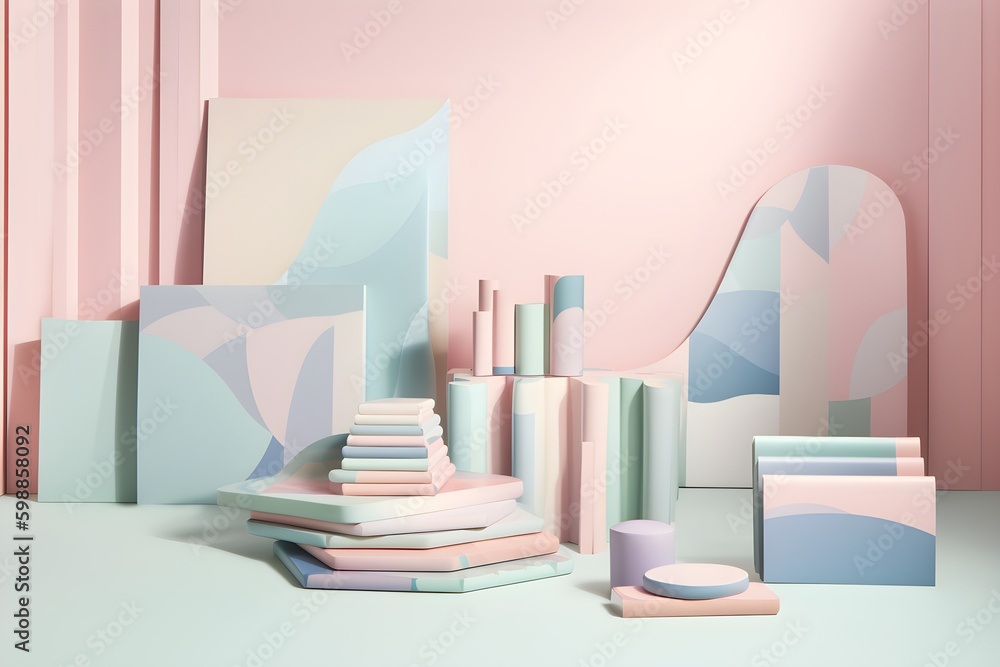 A dreamy, pastel - hued gradient of shifting shapes and patterns. AI-Generated image A dreamy, pastel - hued gradient of shifting shapes and patterns. AI-Generated image