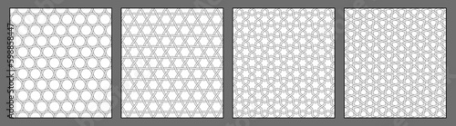 Set of 4 seamlessly tileable woven geometric patterns.