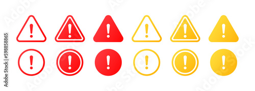 Danger. Flat  color  danger warning. Vector icons.